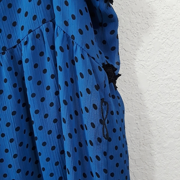 Apt 9 sz10 Blue & Black Dotted Babydoll Style Tank - Picture 7 of 11